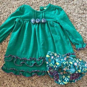Matilda Jane baby dress and bloomer set. Size 6-12 months